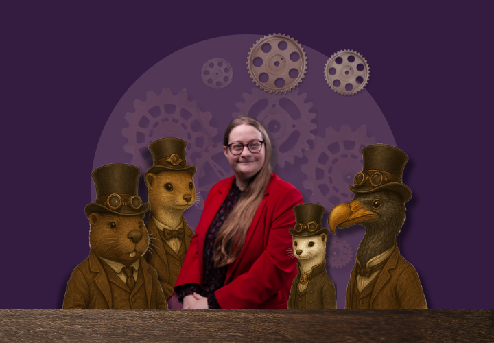 Photo de profil avec la Fouine, le Castor, l'Hermine et le Dodo